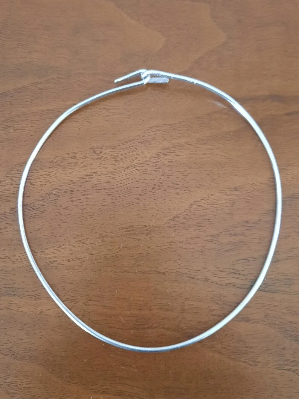 Vintage Sterling Silver 925 Round Wire Tube Torque Collar Choker Necklace